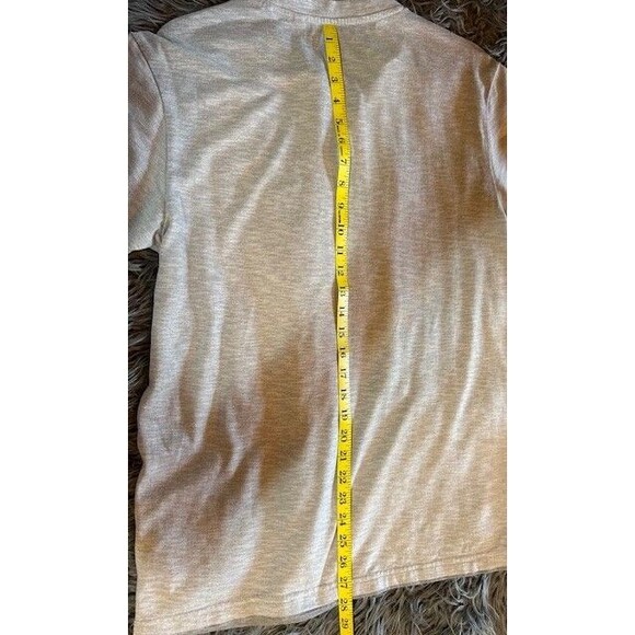 Mens Guess Los Angeles Textured Raised Logo Henley MED Grey Short Sleeve EUC - Picture 10 of 11